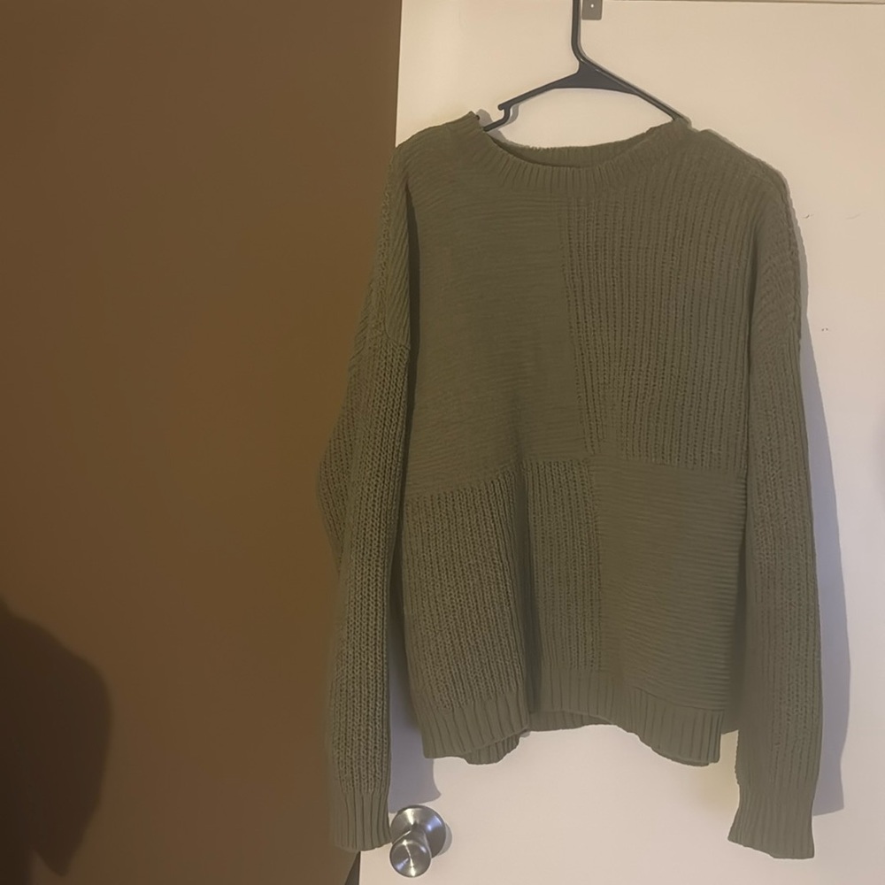 Matted chenille checkerboard sweater